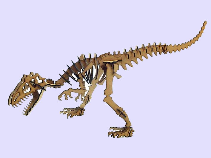 Ahşap dinozor iskelet modeli